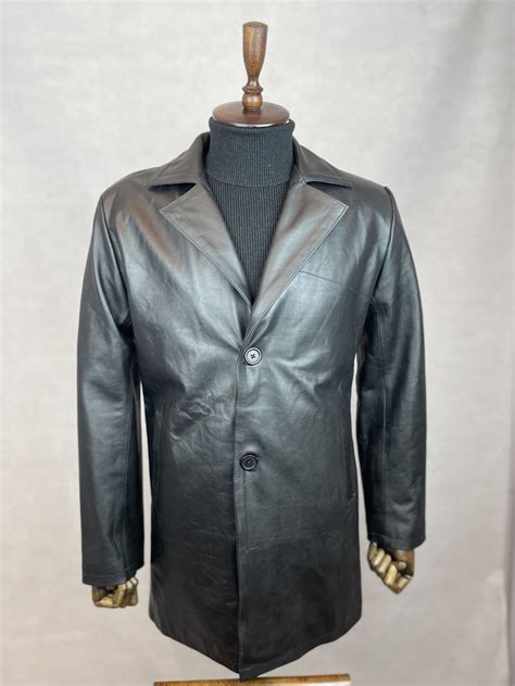 avba leren jacket lang zwart avba collection