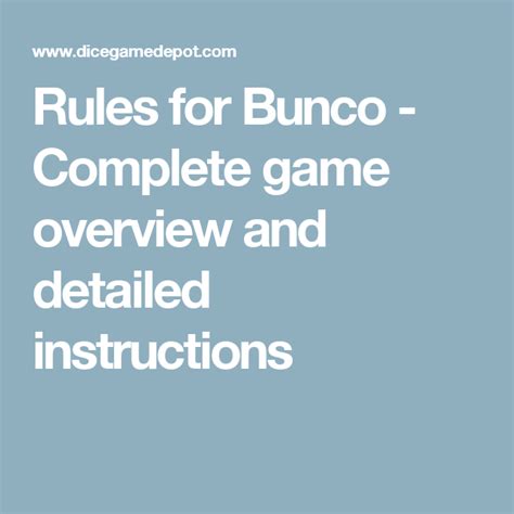 rules  bunco complete game overview  detailed instructions