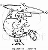 Cowboy Cartoon Trick Lasso Swinging Performing Rope Toonaday Outline 2021 sketch template