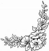 Corner Flower Flowers Drawing Border Drawings Rubber Stamps Stamp sketch template