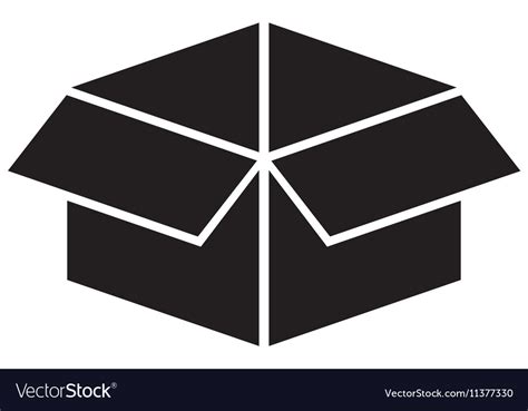 black silhouette open packing box royalty  vector image