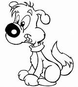 Cartoon Line Clipart Clip Library Puppy Colouring Coloring sketch template