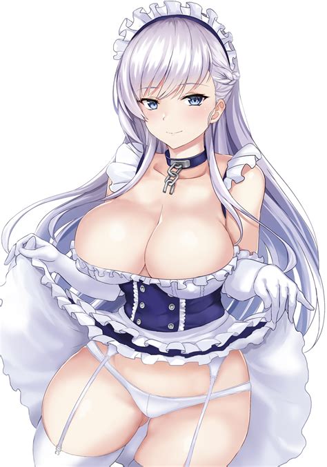 Ecchi Anime Sexy Maid Meido Girl Big Boobs White Hair