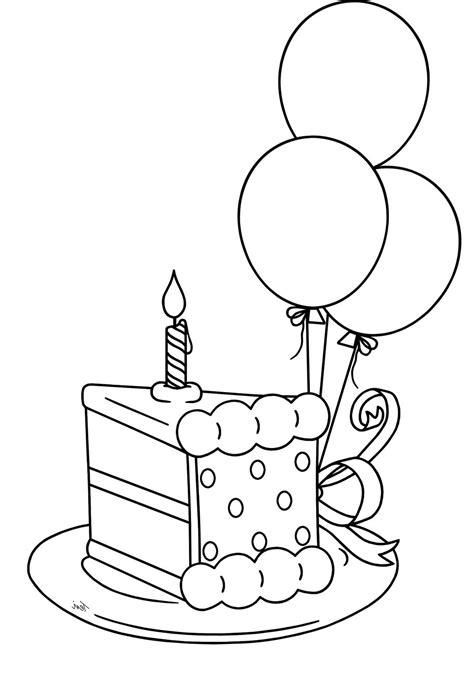 slice  cake    packed birthday coloring pages digi