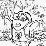 Minion Coloring Pages Kids Minions Banana Color Costume Rush Printable Despicable Drawing Cartoon Vector House Online sketch template