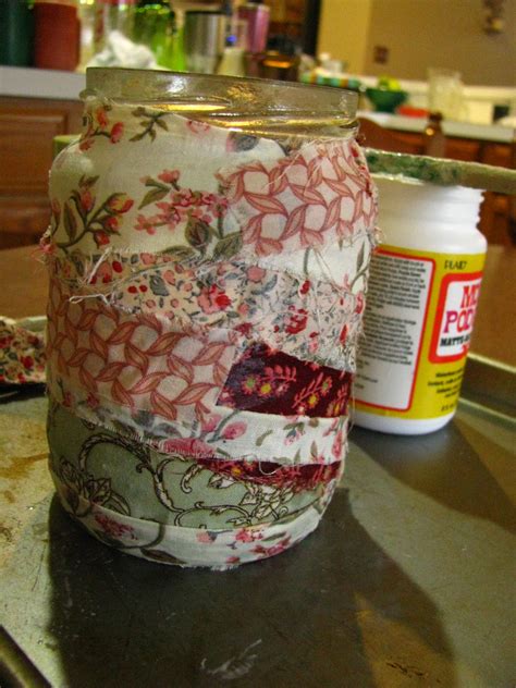 cannary family modge podge fabric vase
