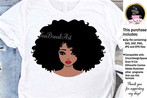 nubian queen afro woman svg cutting files   printables