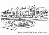 Manor Hywet Terrace sketch template