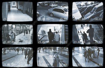 surveillance monitors stock image  science photo library