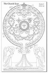 Coloring Liturgical Calendar Catholic Pages Sheets Printable Kids sketch template
