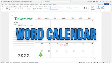 insert  editable calendar  microsoft word youtube