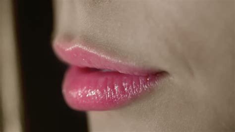 Closeup Of Woman Puckering Lips Stock Footage Video