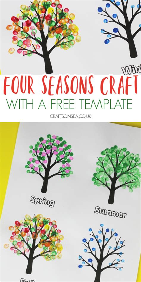 seasons tree craft  template tree crafts seasons