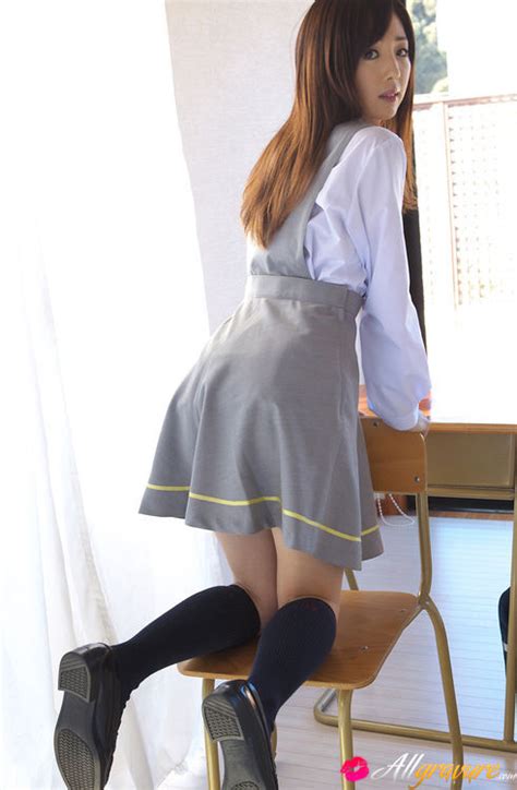 Mio Ayame Asian Smiles And Shows Ass In Panty Under Uniform