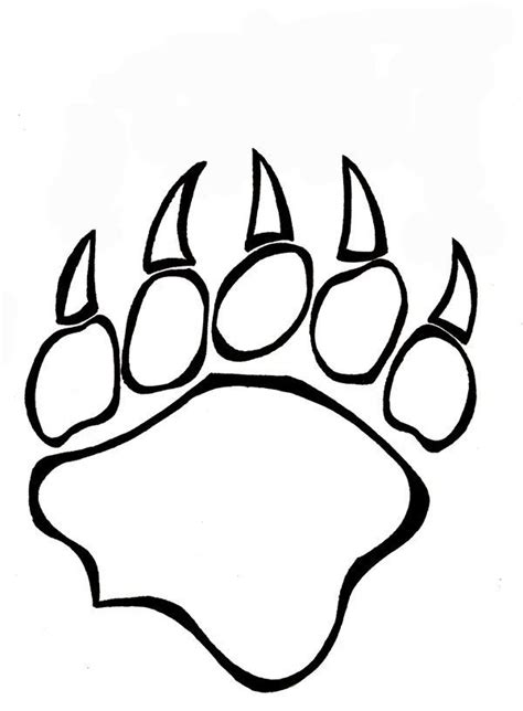 bear paw coloring page bear paw print bear paw tattoos bear paws