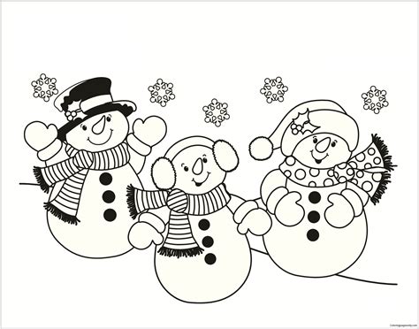 snowmen coloring page  printable coloring pages