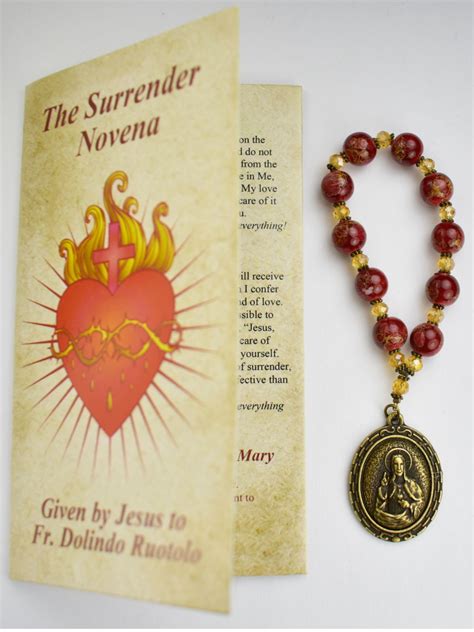 surrender novena  mm bead  medal catholic devotions