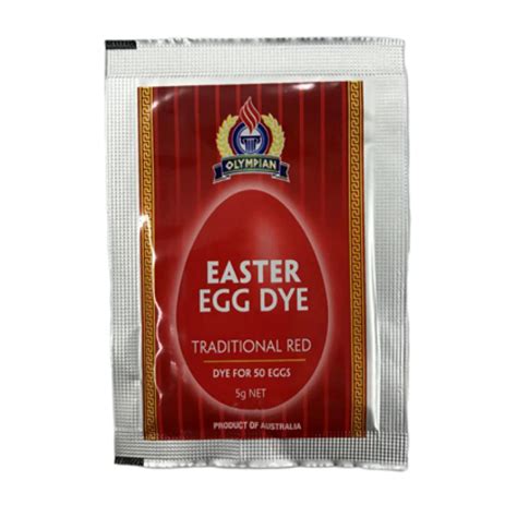 easter egg red dye olympian foods