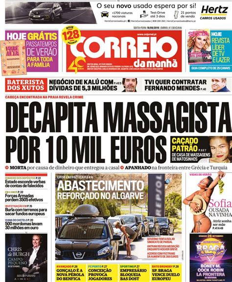 capa correio da manhã 16 agosto 2019 capasjornais pt