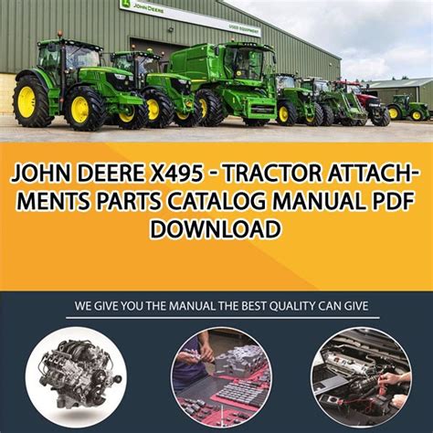 john deere  tractor attachments parts catalog manual   service manual repair