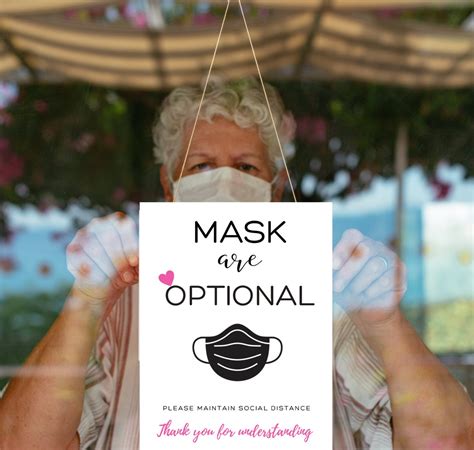 mask  optional printable sign mask required sign social etsy