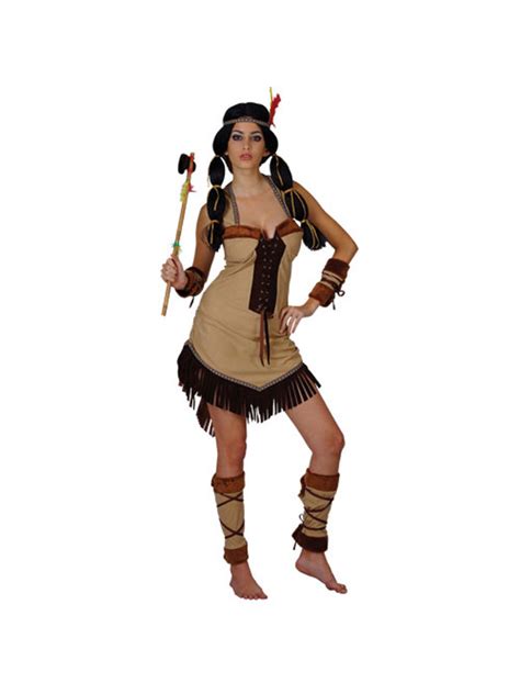 adult ladies indian squaw wild west princess pocahontas fancy dress