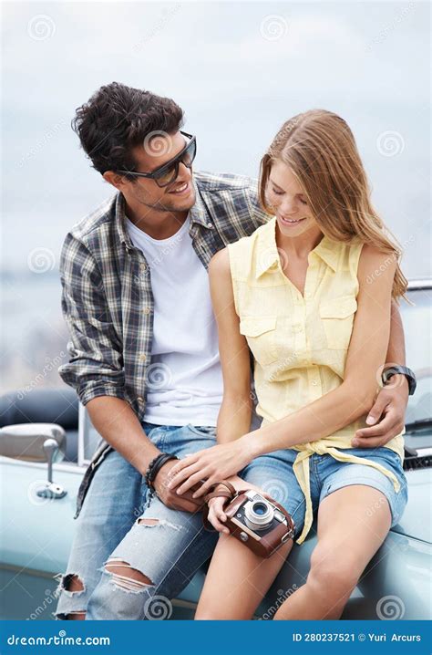 Sharing Special Moments Together Attractive Young Couple Sitting On