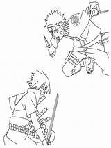 Naruto Coloring Pages Sasuke Vs Printable sketch template