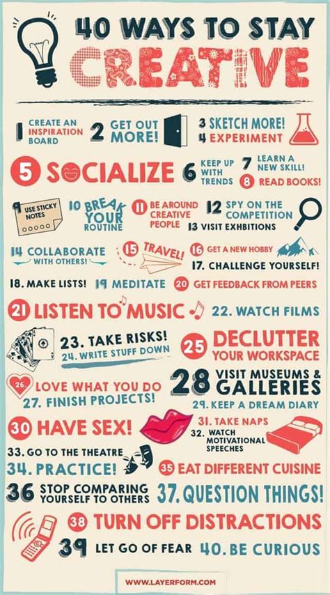 ways  stay creative daily infographic