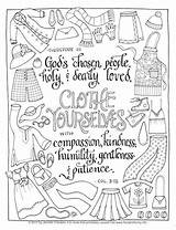 Coloring Humility Pages Clothe Yourself Printable Bible Scripture Flandersfamily Info Colossians Verse Adult Based Colouring Sheets Print Quotes Respect Choose sketch template