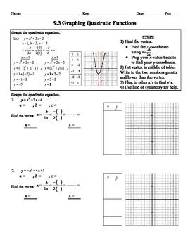 holt algebra  graphing quadratic functions worksheet