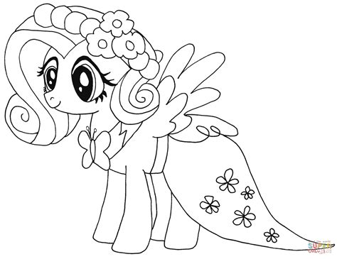 dibujo de   pony fluttershy  colorear dibujos