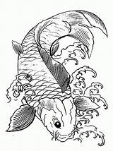 Coloring Koi Fish Pages Japanese Drawing Printable Colouring Color Psychedelic Japan Gif Comments Library Getdrawings Getcolorings Popular sketch template