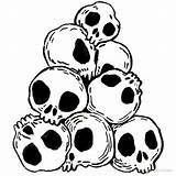 Pile Small Skulls Drawing Skull Drawings Paintingvalley sketch template