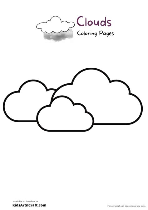 clouds coloring pages  kids  printables kids art craft