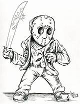 Jason Coloring Pages Voorhees Myers Michael Horror Printable 13th Friday Drawing Cartoon Drawings Mask Deviantart Freddy Halloween Vs Scary Movie sketch template