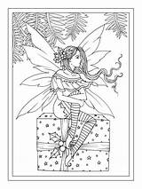 Christmas Coloring Fairy Pages Printable Kids Color sketch template