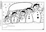 Snowman Coloring Family Happy Pages Christmas Snowmen Color Hellokids Print sketch template