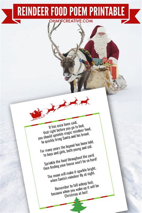 reindeer food poem  printable   creative