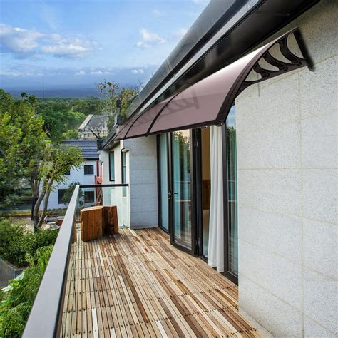polycarbonate window door awning canopy brown  black bracket      walmart