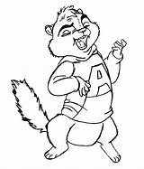 Coloring Pages Chipmunks Alvin Cartoons sketch template