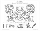 Maze Mazes Ocean Theme Crab Sea Brainymaze sketch template