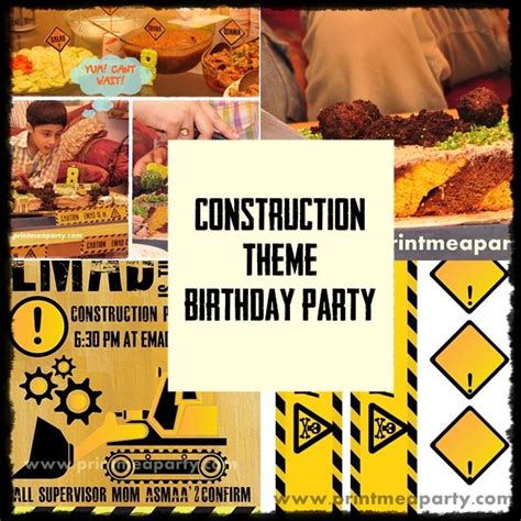 printable construction theme birthday party birthday party