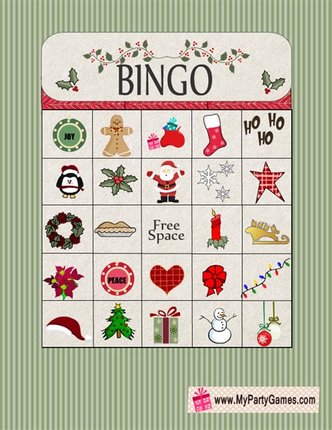 printable christmas bingo