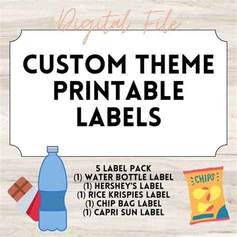 customtheme printable labels etsy
