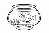 Fish Bowl Coloring Clipart Printable Drawing Clip Goldfish Sheet Cat Pages Template Cliparts Fishbowl Pet Colouring Color Pets Graphic Colour sketch template