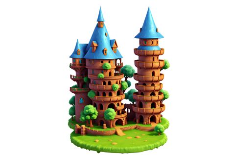 ai gegenereerd tekenfilm huis magier toren prinses huizen  png