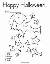 Halloween Coloring Happy Color Numbers Bats Worksheets Number Pages Printable Kindergarten Print Tracing Bat Noodle Twistynoodle Activities Twisty Mini Books sketch template