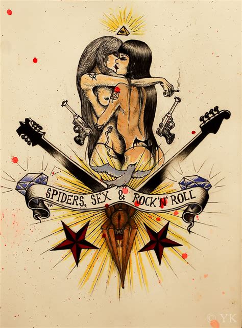 spiders sex and rock n roll 2 2 ink and aquarell on a4
