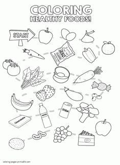 coloring pages healthy  unhealthy food  healthy  unhealthy